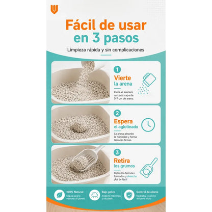 Arena Gatos Aglutinante Sanitaria Tofu Lavanda 2.6kg Clean Arena Sanitaria Tofu Lavanda 7 Litros Aglomerante Biodegradable Absorcion Control Olores 99 Porciento Libre Polvo Gatos - 2.6kg