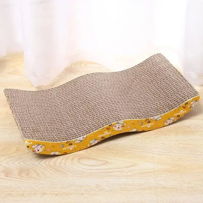 Rascador De Carton Para Gato Con Catnip Forma De Ondulado Ma Marrón Rascador Ondulado