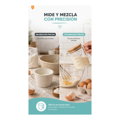 Taza Medidora Vidrio 350ml Transparente Vidrio Repostería Transparente