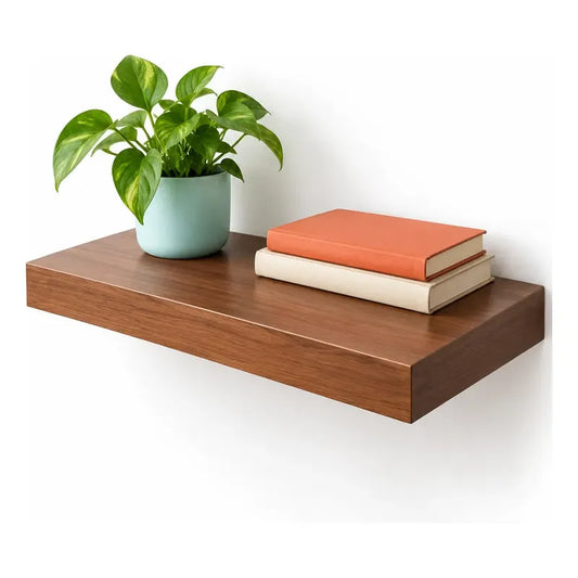 Repisa Flotante Mdf Marrón 40x23cm Soporte Oculto Marron Rectangular Marrón Vetado Mdf Flotante Mural Superficie Plana Soporte Oculto Libros Marcos Decoración Interior 40x23