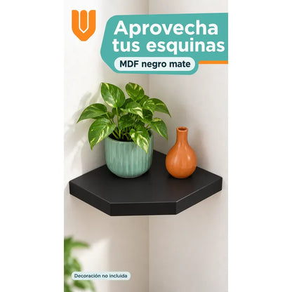 2 Repisas Esquineras Flotantes Negro Mdf 30x30cm Hogar Sala Negro Repisa Esquinera Flotante Estante Mdf Marrón Decoración Rincón Pared Hogar Plantas Adornos Fotografías Living