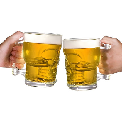 12 Vaso Cervecero Vidrio Vasos Shoperos Cerveceros Calavera Transparente