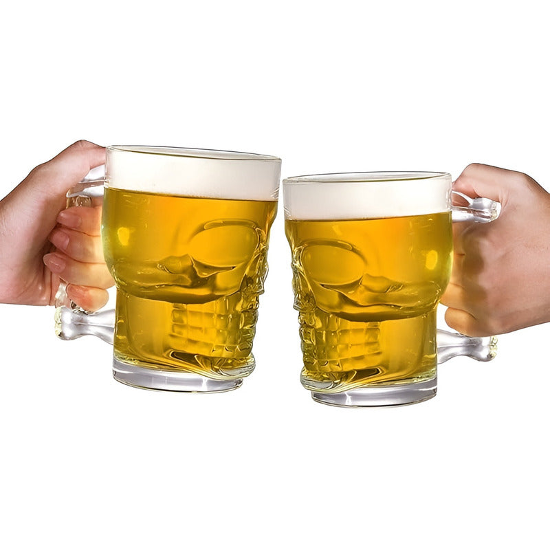12 Vaso Cervecero Vidrio Vasos Shoperos Cerveceros Calavera