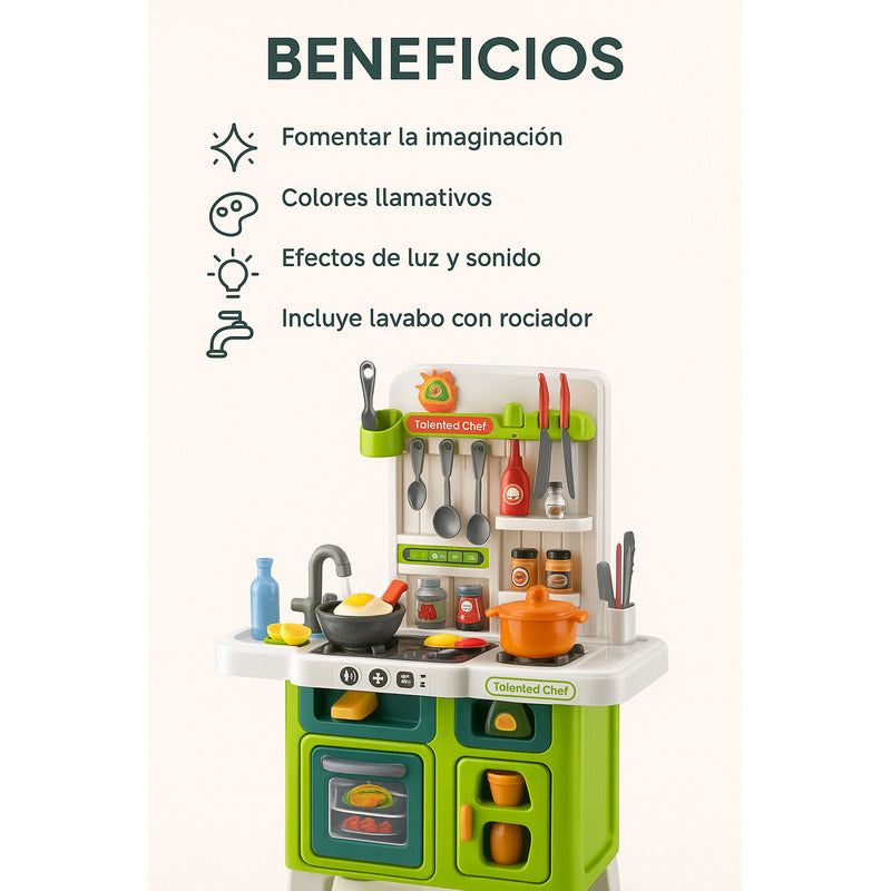 Cocina Infantil Juego Niños Juguete Set Cocina 104 Piezas