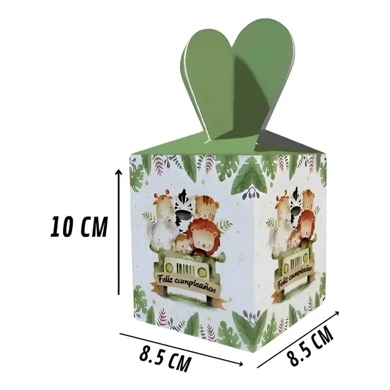 12 Cajas De Cotillon Safari Dulces Decoración Safari Fiesta Safari