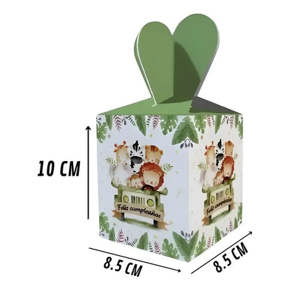 12 Cajas De Cotillon Safari Dulces Decoración Safari Fiesta Safari