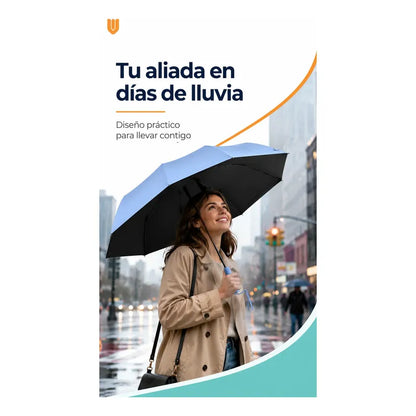 Sombrilla Plegable Retractil Lluvia Imprevista Estilo Confor