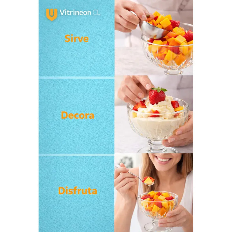 6 Copas Helado Vasos Vidrio Postre Dulces Transparente 200ml Set Copas Postre Vidrio 6 Piezas Helado Sundae Parfait Dessert Ice Cream Bowl 200ml Cristal Transparente Transparente