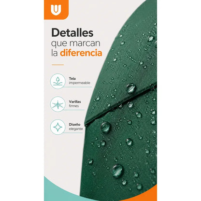 Parasol Retractil Sombrilla Plegable Paragua Lluvia 8 Varill
