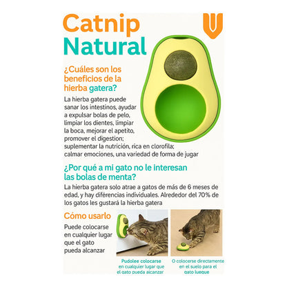 Pack 2 Juguete Catnip Gato Bola Giratoria Catnip Hierba X2 Catnip Verde