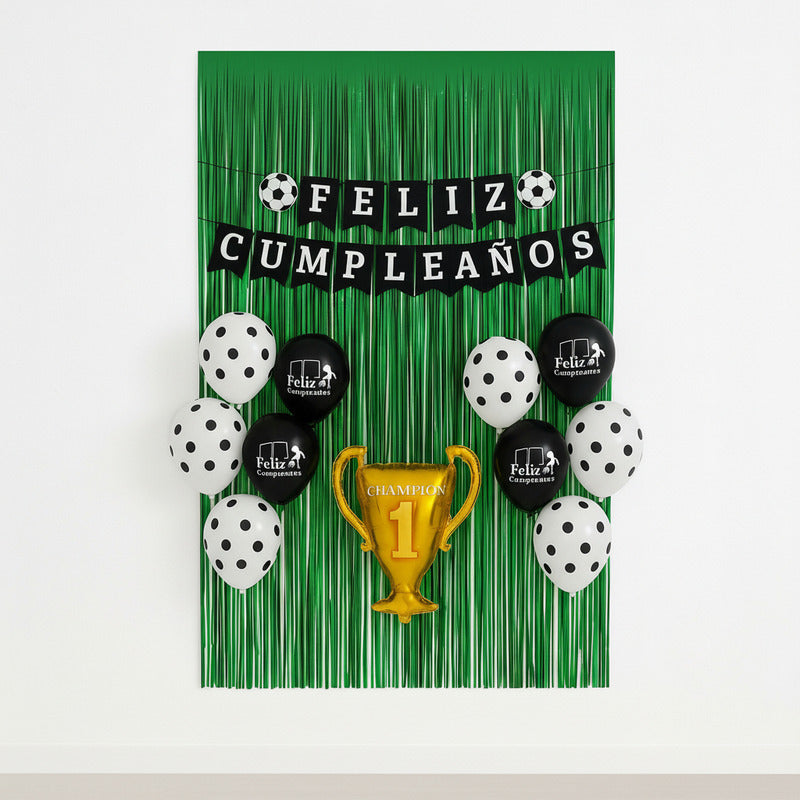 Set 17 Globos Futbol Decoracion Futbol Champions Metalico