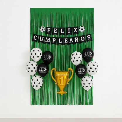 Set 17 Globos Futbol Decoracion Futbol Champions Metalico