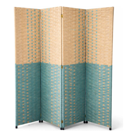 Biombo Separador Tela Moderno Ambientes 180 Cm 4 Puertas Lisa Zen Natural Contemporaneo Decoracion Interior Estilo Japandi Minimalista Ambientes Calidos Hogar Oficina Spa Celeste Beige