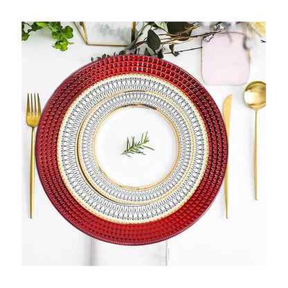 4 Plato Base Navideños Vajilla Navidad Juego De Platos 33cm