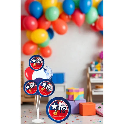 Globos Decorativos Fiestas Patrias Bandera Chile Decoracion Azul