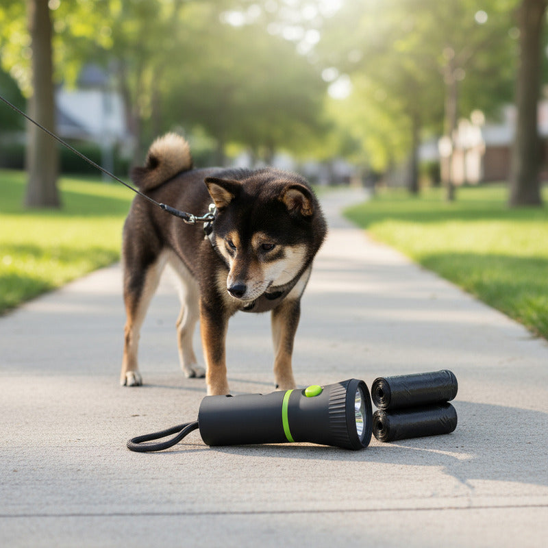 Dispensador Bolsas Mascotas Popo Caca Rollo Bolsas Luz Led