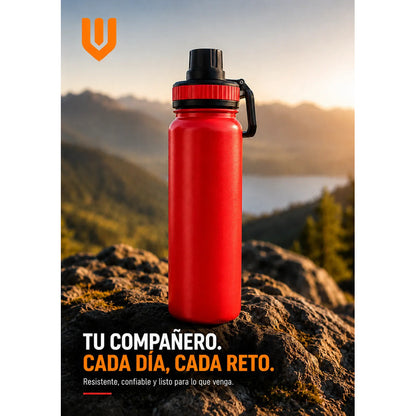 Termo Botella Acero Inoxidable Agua Termica Bebidas Camping Rojo