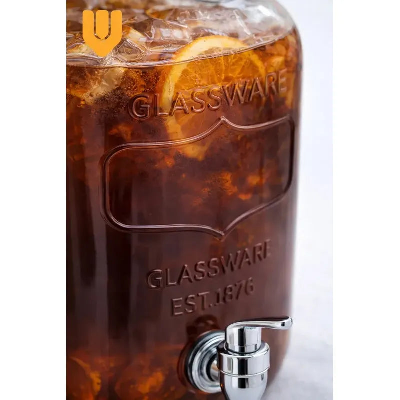 X3 Dispensadores Jugos Agua Bebidas Frasco Vidrio Hogar 8l F Frasco Dispensador Cristal 8l Grifo Plastico 30cm Alto 14cm Ancho 2kg Transparente Reuniones Cumpleaños Buffet Catering Cocina