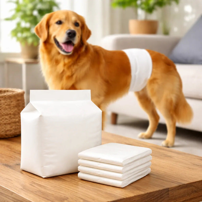 Pañales Perros Macho Gatos Desechables Incontinencia M Blanco 24 Unidades 24 Unidades M