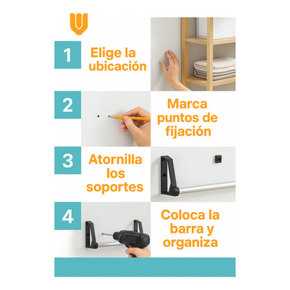 Organizador Zapatero Colgante Tela Resistente Multiuso Close Negro