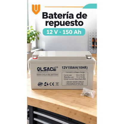 Bateria Gel 12v 150 Ah Ciclo Profundo Solar Repuesto Gris Batería Gel Solar Ciclo Profundo 12v 150ah Olsace Repuesto Recargable Respaldo Doméstico Energía Tornillos