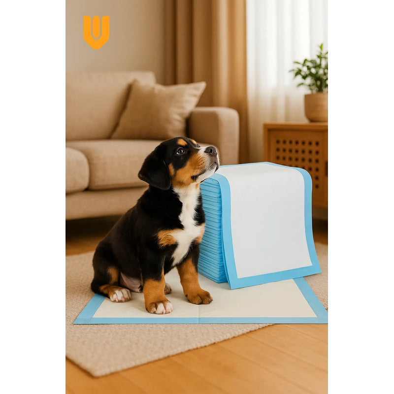 X90 Sabanillas Absorbente Mascota Perro Paños Perros 45x60cm Azul Blanco