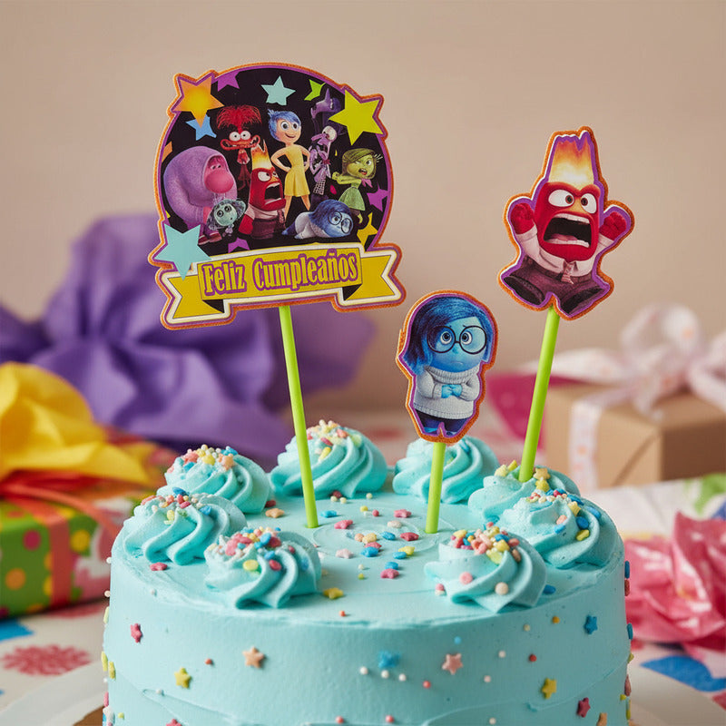 Topper Torta Cotillon Topper Cup Cake Fiestas Intensamente