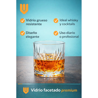 6 Vaso De Whisky Vintage Vasos Whisky Vaso De Vidrio 300 Ml Transparente