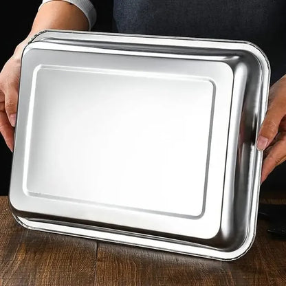 X4 Bandeja Para Horno Bandeja De Acero Inoxidable Multiuso  Gris Claro