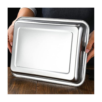 X4 Bandeja Para Horno Bandeja De Acero Inoxidable Multiuso  Gris