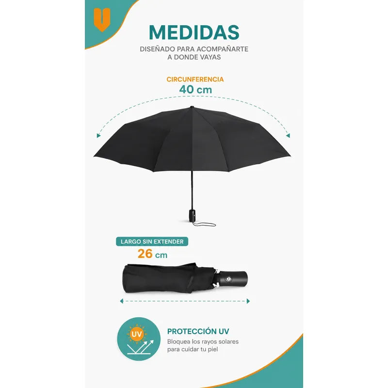 Paragua Parasol Lluvia Retractil Plegable 8 Varill Sombrilla