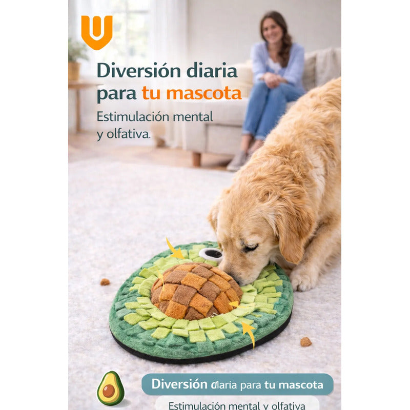 Alfombra Olfativa Palta Dispensador Juegos Perros Estimulaci Verde Palta Aguacate Natural Tonos Hoja Jardin Mascota Juguete Interactivo Estimulacion Mental Tela Suave Lavable Resist