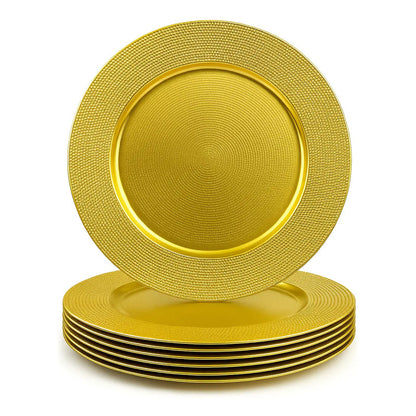 Plato Base Dorado Vajilla Navidad Juego De Plato Dorado 33cm