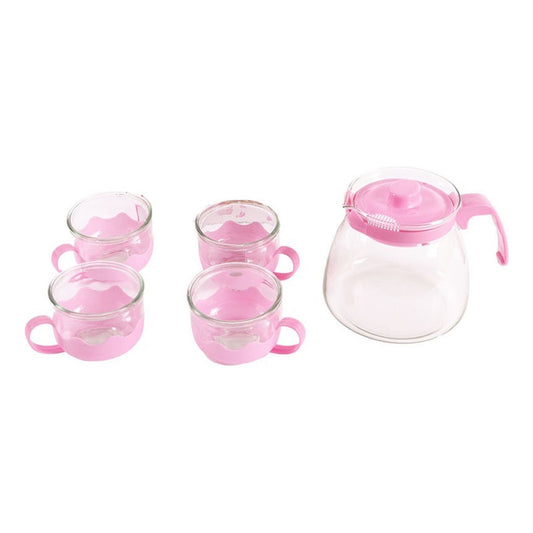 Set Tetera Vidrio Taza De Cafe Tetera De Vidrio Te 900 Ml