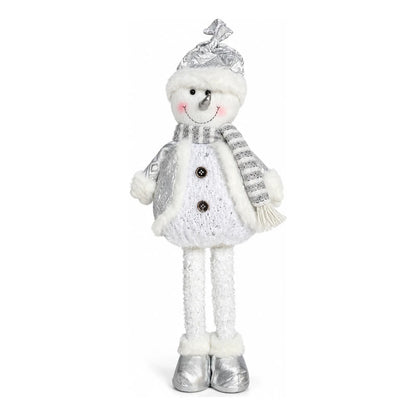 Muñeco Nieve Navideño 62cm Retraible Decorativo Figura Blanco Muñeco Adorno Navideño Muñeco Papá Noel Viejito Pascuero Santa Claus Gorro Barba Blanca Figura Verdes Cascabel 62cm Retraible