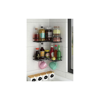 Esquinero Estante Organizador Adhesivo Cocina Baño Ducha Color Negro