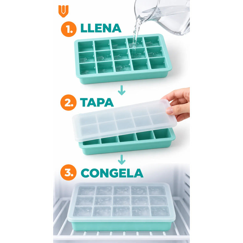 X4 Hielera Tapa Cubeta Molde Hielo Silicona 15cubos Multicol Cubetera Hielera Silicona Tapa Hielo Molde Reutilizable Lavable Congelador Bebidas Congelador Multicolor Cubetera Hielera Silicona...