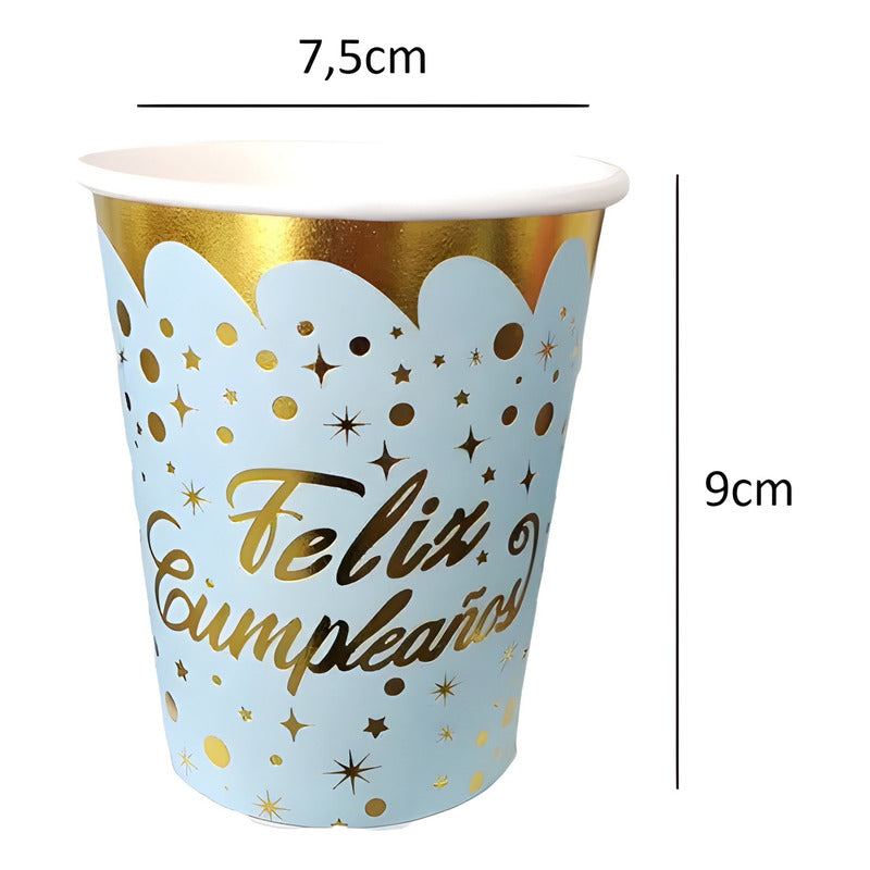 10 Vasos Desechables Cumpleaños Decoracion Feliz Cumpleaños