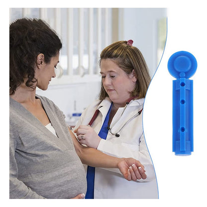 X100 Lancetas Agujas Medidor De Insulina Lancetas Estériles  Azul Claro