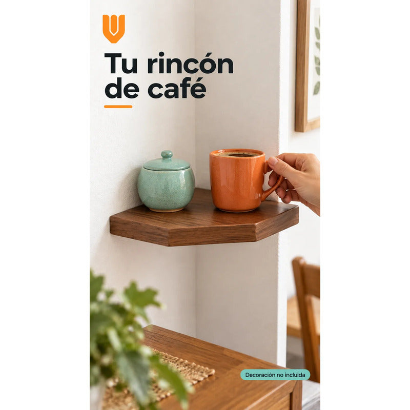 2 Repisas Esquineras Mdf Marrón 30x30 Cm Dormitorio Living Marrón