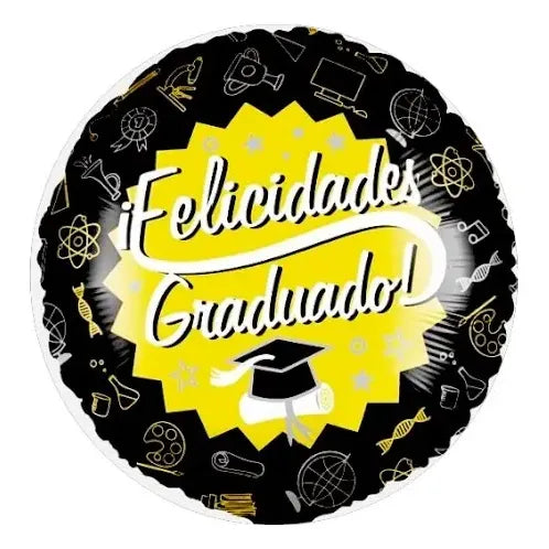 Globo Redondo Metalizado Graduación Decoracion Grado Fiesta