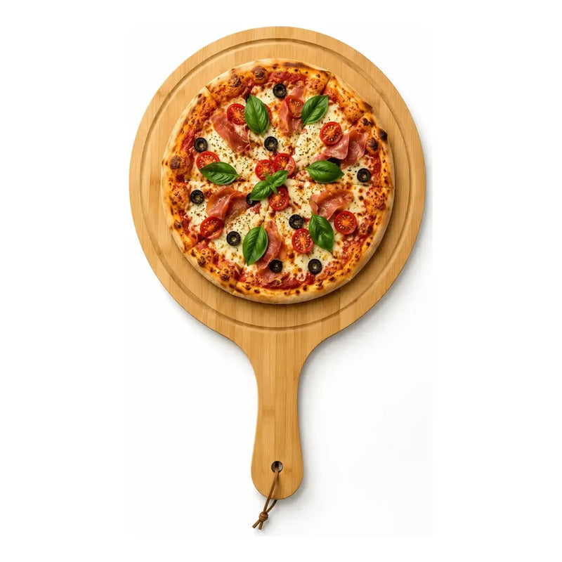 4 Tablas Bambu Pizza Picoteo Redondas Servir Aperitivos Mesa Tabla Redonda Bambu Pizza Picoteo Madera Natural Cocina Corte Servicio Alimentos Aperitivos Cuatro Piezas Marrón Estándar