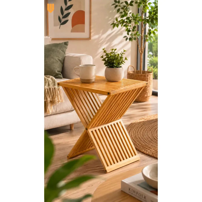 Mesa Plegable De Madera Natural Ahorra Espacio Hogar Terraza Madera Natural Beige Miel Claro Tonos Cálidos Vetas Visibles Nudos Auténticos Acabado Rústico Hogar Terraza Camping