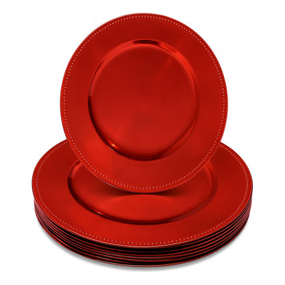 Plato Base Rojo Vajilla Navidad Juego De Platos Rojos 33cm