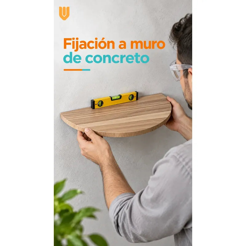 Repisa Flotante Semicircular Mdf Beige 45cm Vitrineon Cl Beige Repisa Mural Flotante Estante Decorativo Organización Recibidor Living Oficina Madera Mdf Muro Concreto Vestidor 45cm