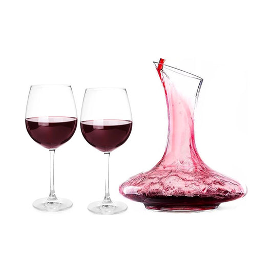 Set Aireador Para Vinos Decantador + X2 Copas De Vino Copas Transparente
