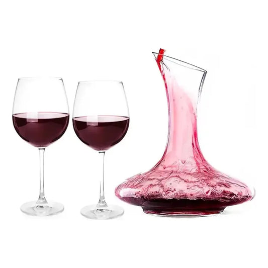 Set Aireador Para Vinos Decantador + X2 Copas De Vino Copas Transparente