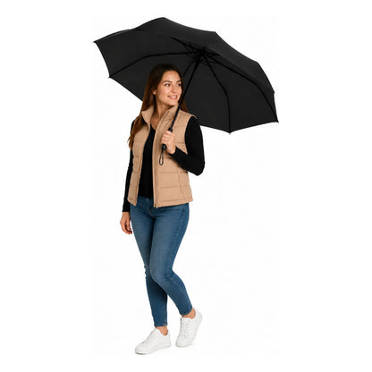 2 Paraguas Retractil 8 Varillas Paragua Para Lluvia Sombrill Negro Liso
