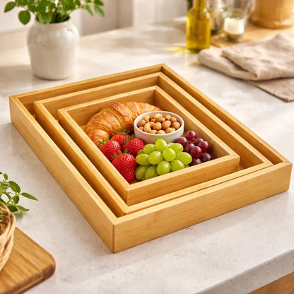 3 Bandeja Desayuno Bambu Ecologico Sostenible Hogar Bambu Marron Bambu Natural Madera Clara Elegante Nordico Artesanal Gourmet Calido Minimalista Cocina Premium