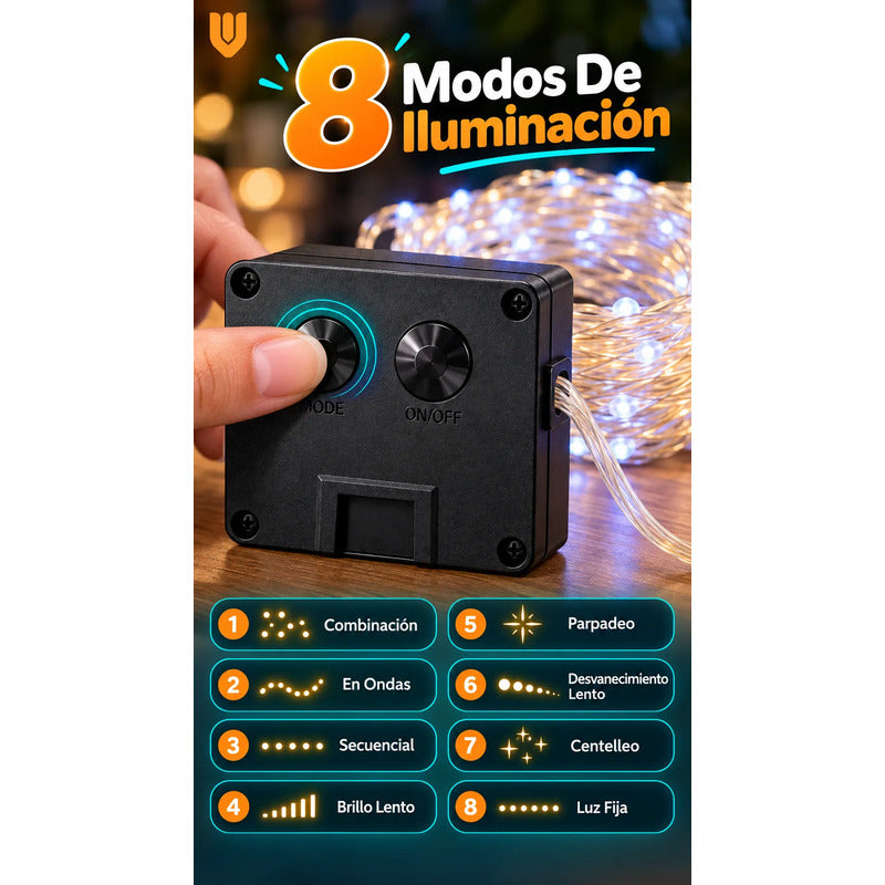 Luces Solares Navideñas Decoración Hogar Luz Led Blanca 10m Blanco Frío Iluminación Blanca Brillante Tonalidad Fría Efecto... Blanco Frío Iluminación Blanca Brillante Tonalidad Fría Efecto...